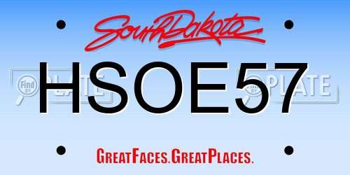 HSOE57 South Dakota License Plate