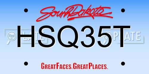 HSQ35T South Dakota License Plate