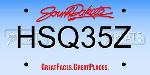 HSQ35Z South Dakota License Plate