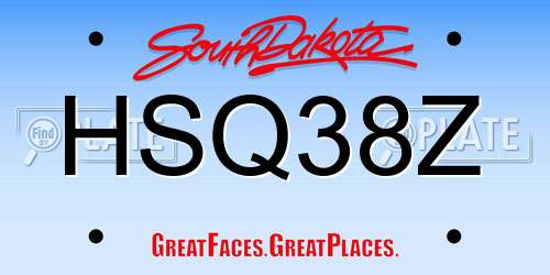 HSQ38Z South Dakota License Plate