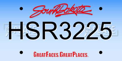 HSR3225 South Dakota License Plate