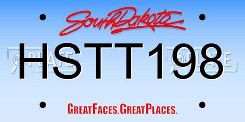 HSTT198 South Dakota License Plate