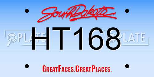HT168 South Dakota License Plate
