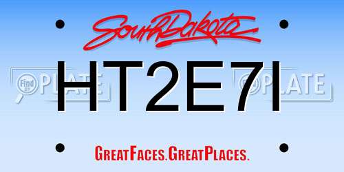 HT2E7I South Dakota License Plate