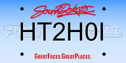 HT2H0I South Dakota License Plate