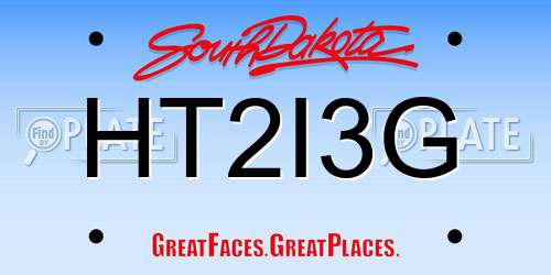 HT2I3G South Dakota License Plate