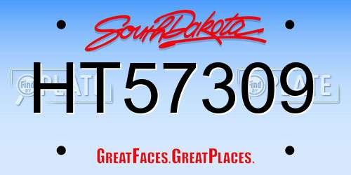 HT57309 South Dakota License Plate