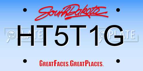 HT5T1G South Dakota License Plate