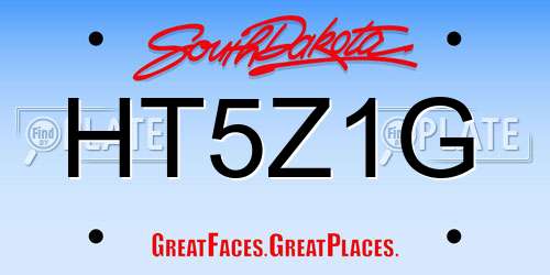 HT5Z1G South Dakota License Plate