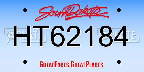 HT62184 South Dakota License Plate
