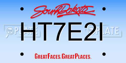 HT7E2I South Dakota License Plate