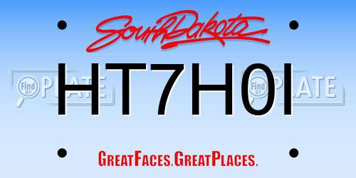 HT7H0I South Dakota License Plate