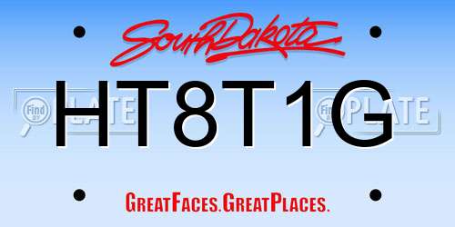 HT8T1G South Dakota License Plate