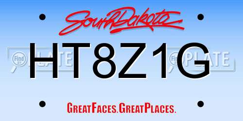 HT8Z1G South Dakota License Plate