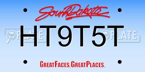 HT9T5T South Dakota License Plate