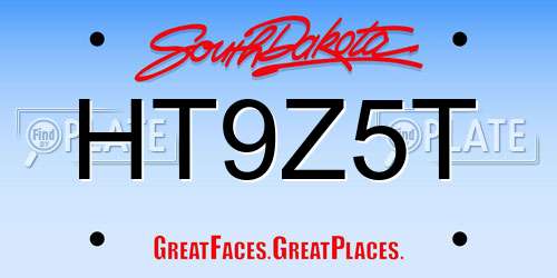 HT9Z5T South Dakota License Plate