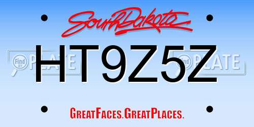 HT9Z5Z South Dakota License Plate