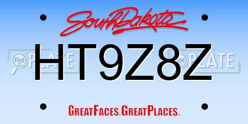 HT9Z8Z South Dakota License Plate
