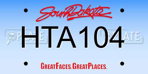 HTA104 South Dakota License Plate