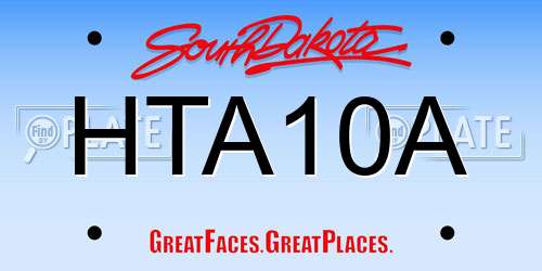 HTA10A South Dakota License Plate