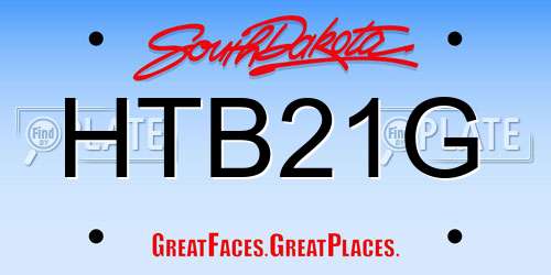 HTB21G South Dakota License Plate