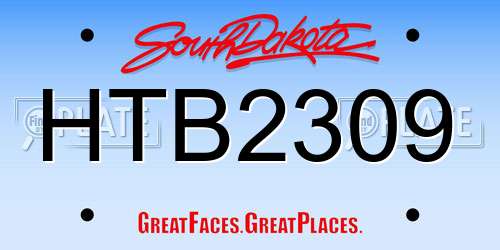 HTB2309 South Dakota License Plate
