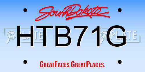 HTB71G South Dakota License Plate