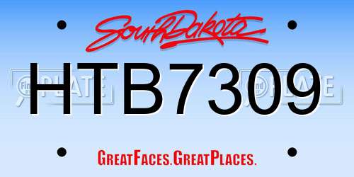 HTB7309 South Dakota License Plate
