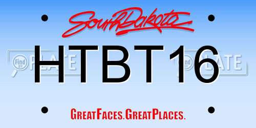 HTBT16 South Dakota License Plate