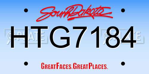 HTG7184 South Dakota License Plate