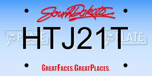 HTJ21T South Dakota License Plate
