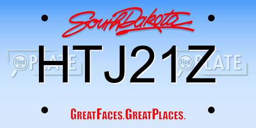 HTJ21Z South Dakota License Plate