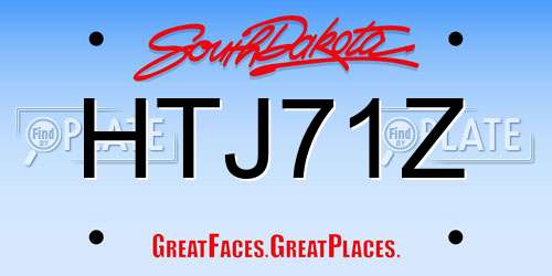 HTJ71Z South Dakota License Plate