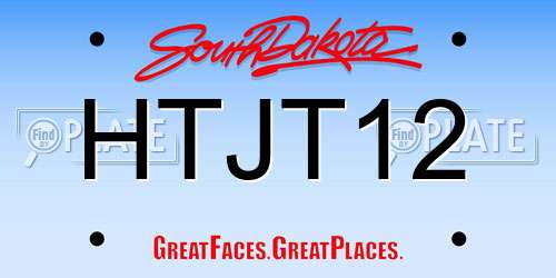 HTJT12 South Dakota License Plate