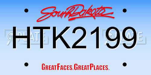 HTK2199 South Dakota License Plate