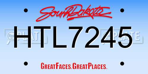 HTL7245 South Dakota License Plate