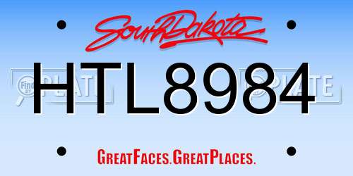 HTL8984 South Dakota License Plate
