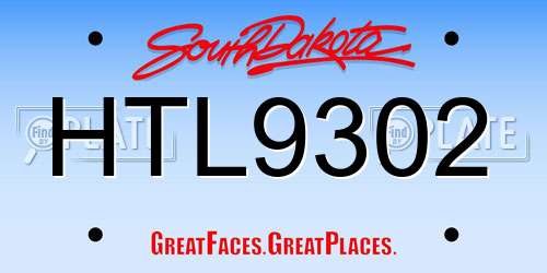 HTL9302 South Dakota License Plate
