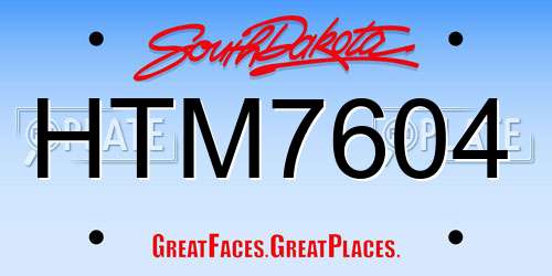 HTM7604 South Dakota License Plate