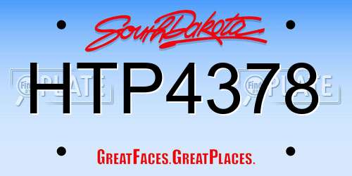 HTP4378 South Dakota License Plate