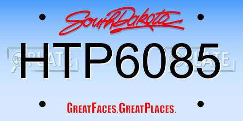 HTP6085 South Dakota License Plate