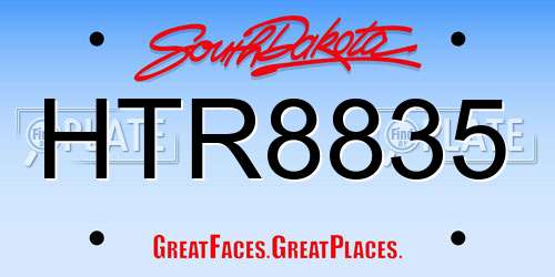 HTR8835 South Dakota License Plate