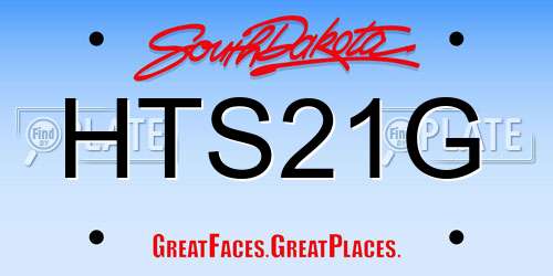 HTS21G South Dakota License Plate
