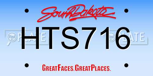 HTS716 South Dakota License Plate