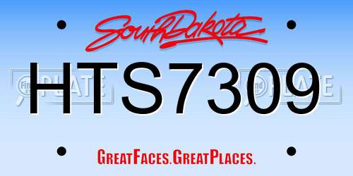 HTS7309 South Dakota License Plate