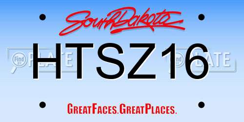 HTSZ16 South Dakota License Plate