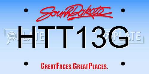 HTT13G South Dakota License Plate