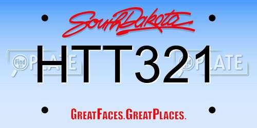 HTT321 South Dakota License Plate