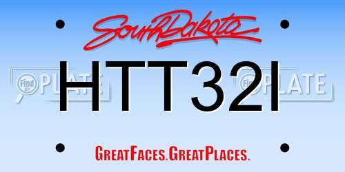 HTT32I South Dakota License Plate