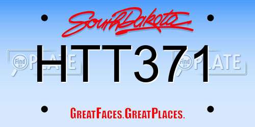 HTT371 South Dakota License Plate